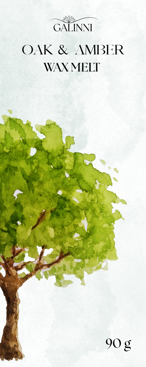 Wax melts, OAK & AMBER, stejar și ambră, 90g